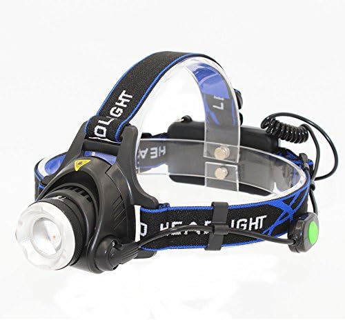 KC Fire Rechargeable LED Head Torch Light, Cree XML-T6 1000 Lumens LED Adjustable Headlamp Flashlight for Camping Fishing Cycling Running Walking Outdoors Security Light