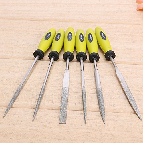 Amazingdeal365 6PCS Multifunktion verschiedene Mini Hand Datei Holz Raspel Set Feilen mit Gummi Griff 3*150mm - 2