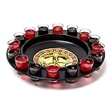 Relaxdays Trinkspiel Roulette Set mit 16 Schnapsgläsern 30...