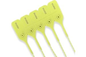 JW PRODUCTS 100 X Yellow Security Tags Numbered Pull Ties Secure Anti-Tamper Seals