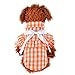 Produktbild YWLINK Haustier Hunde Katze Sommer Kariertes RüSchen Hemdkleid Atmungsaktive Bogen Prinzessin Shirt Retro Elegant Party Kleidung (Orange,S)