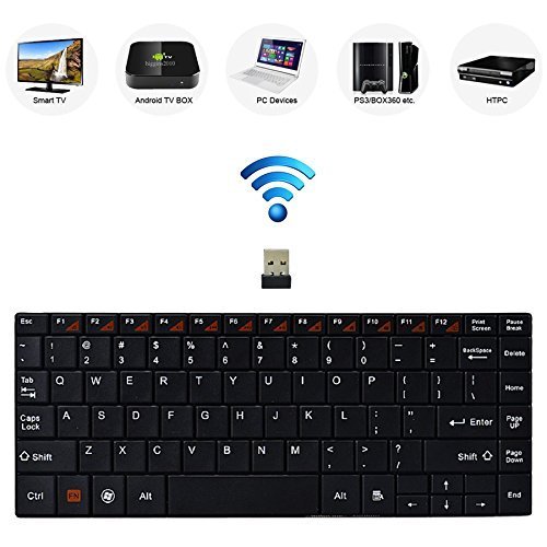 Preisvergleich Produktbild Bestdeal Hoch Qualität Aluminium Körper Ultra Dünn Mini Kompakt Wireless QWERTY Tastatur mit Multimedia Hot Keys für Samsung Smart TV UE22F5410 & UE46F6320 & 40ES5600 & UE37D6510 & VG-KBD2000 & UE40F5500