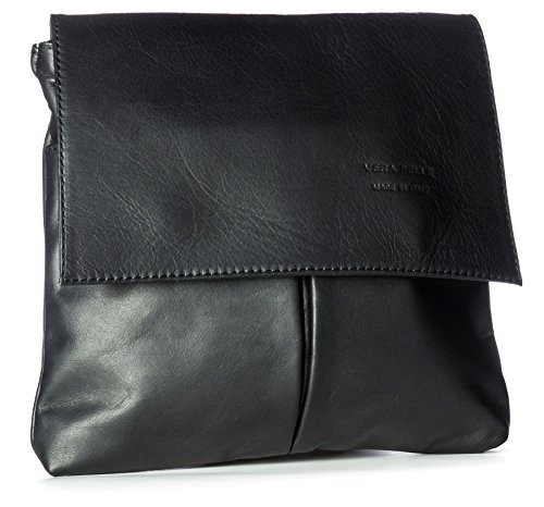 Big Handbag Shop - Bolso al hombro de cuero para hombre One, color negro, talla One