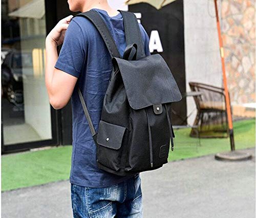 Teimose 15.6inch Laptop Backpack With USB Charging Port, iCasso Lightweight Functional Durable Nylon Travel Notebook Computer Bag Casual Daypack Rucksack for Men & Women ... (BLACK)