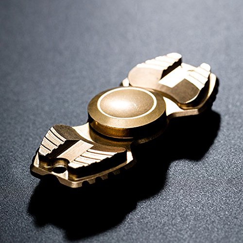 FREELOVE Armed Shark Armor Warrior Fidget Spinner Toy Stress Reducer Premium EDC Disassembly With Premium 606 Stainless Steel Helps Focus, Stress, Anxiety, ADHD, Boredom. (Pure Brass, Gold)