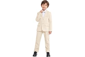 LOLANTA 3-teiliges Jungen Plaid Anzug Set, Eleganter Blazer für Hochzeits-Abschlussball, Formelle Kleidung Jacken-Hose-Fliege Set
