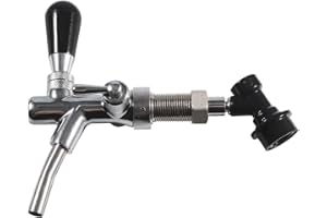 PERA Verstellbarer Bierhahn, Bierschaft, Chrom, Bierschaft, G5/8, mit Kugelverschluss, Trennflüssigkeit für Homebrewing Cornelius Fass