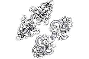 WOOXDYUK Pack of 2 Vintage Cardigan Clips Swirl Retro Pullover Clips Antique Cape Brooch Clips Celtic Coat Closure Clips for Women Girls