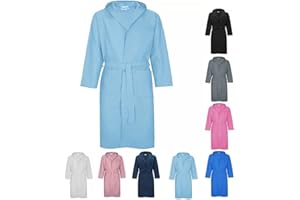 LUGA SHOP Accappatoio UNISEX microfibra uomo e donna con cappuccio tasche salvaspazio