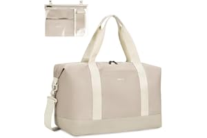ECOHUB Bagage Cabine Pliable 30L, 45x36x20 Easyjet, à Main avec Poche Humide Amovible, Sac de Voyage Weekend pour Femmes Hommes, d'Hôpital, Brevet en Cours (Beige)