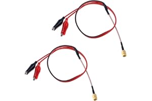 Oiyagai 2 Pezzi Cavo Tester SMA Maschio a Doppie Pinze Alligator - RG316, 50cm/19,5 Pollici, Ideale per Test e Misurazioni Precise