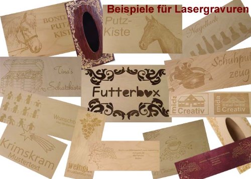 Aufbewahrungsbox/ Holzkiste m. Deckel Gr. 1 Kiefer incl. Lasergravur nach Wunsch - 5