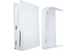 Q-View PS5 Wall Mount Bracket Clip - Soporte de pared para PlayStation 5 Disc y PlayStation 5 Digital Compatible - Montaje seguro debajo del escritorio (Blanco)