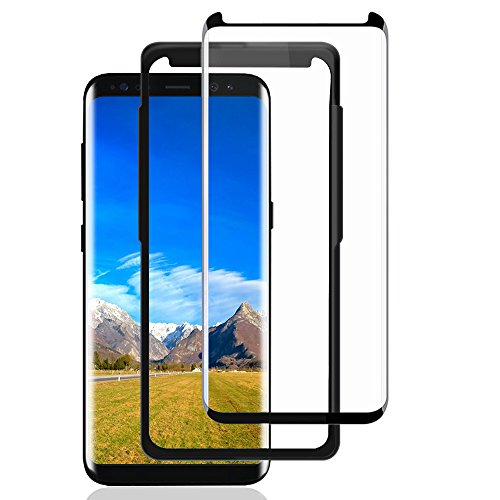 Samsung Galaxy S8 Film Protection, Pasnow [Haute Définition][Verre Trempé][Version Moderne Coque Compatible] Protection Ecran Vitre [Résistant La Poussière] [Couvrir à Bordure +Sans Bulles + Haute Sensibilité + Anti Rayures ] [Verre Trempé] pour Samsung Galaxy S8 Protection Ecran [Kit D’installation Offert] [Avec Cadre Noir]