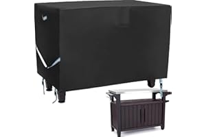 TOHONFOO Outdoor Table Cover 600D for 52-inch Keter Unity XL Portable Outdoor Table with Storage Cabinet, Waterproof RV Resistance Grill Cart Serving Bar Table Patio Cabinet Cover, 55" x 24" x 32"