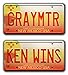 Produktbild Celebrity Machines Breaking Bad | grau mtr + Ken Gewinnt | Metall Prägung Vanity Prop Nummernschild Combo