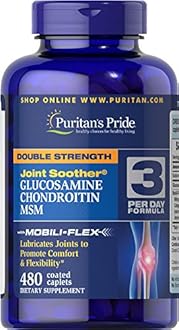 Puritan's Pride Double Strength Glucosamine, Chondroitin &amp; MSM Joint Soother 480 Caplets