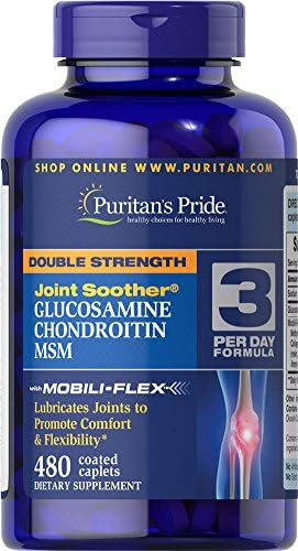Puritan's Pride Double Strength Glucosamine, Chondroitin &amp; MSM Joint Soother 480 Caplets