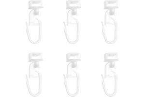 LT Easiyl 40Pcs Crochets de Rideau en Plastique Blanc 34mm - Compatible avec Swift pour Camping-Car et Caravane - Rail Glider Crochets