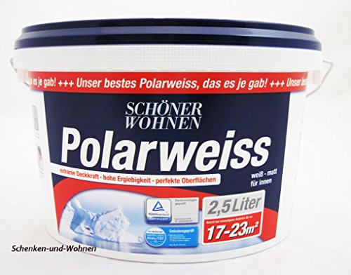 Schöner Wohnen 2,5 L. Polarweiss, extreme Deckkraft, Weiß Matt