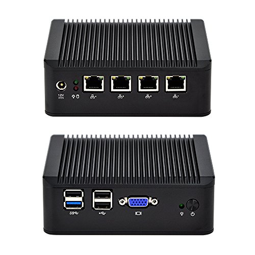 QOTOM-Q190G4U-S02 4 Intel Gigabit Lan Port Mini Computer 8GB Ram 32GB SSD WiFi Mini ITX Case Intel x86 Single Board Computer