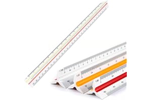 TAIHE Maßstab Lineal, Kunststoff Dreikantmaßstab, 30CM Architektur Lineal Dreieckiger Lineal Metrisch Maßstab Lineal (Skalierung 1:20, 1:25, 1:50, 1:75, 1:100, 1:125)