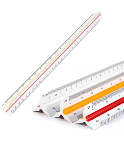 Regla De Reducción Triangular GRAPHOPLEX - Escalas 1:20 A 1:125, 30 Cm