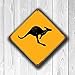 Produktbild CELYCASY Kangaroo Kreuzschild Känguru Kreuzung Schilder Warnung Känguru Kreuzung Känguru Schild Känguru Dekor Känguru Xing gelb Schild