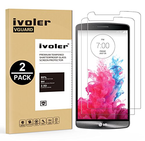  2 Pack  LG G3 Protector de Pantalla  iVoler  0 3mm Dureza 9H  Protector de Pantalla de Vidrio Templado Cristal Protector para LG G3 -Dureza de Grado 9H  Espesor 0 30 mm  2 5D Round Edge- Ultra-trasparente   Anti-golpe   Ajuste Perfecto   No hay Burbujas - Garant  a Incondicional de 18 Meses