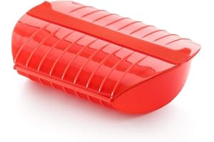 Lékué, Papillote Luki con filtro bianco, 1400 ml, colore: Rosso