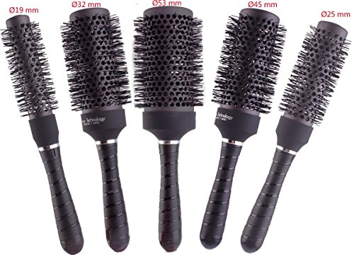 Salon Ceramic Curling Hair Round Thermal Brush Blow Drying Styling Brushes Set of 5 Size (1 Set = 5sizes)