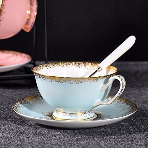 SSBY Bone China contracted coffee cup English afternoon tea set European coffee cup phnom penh dish/red cup home,Light blue