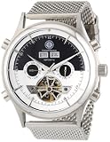 Constantin Durmont Herren-Armbanduhr XL Baton Rouge Analog Automatik Edelstahl CD-BATO-AT-STM2-STST-WHBK