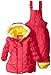 Pink Platinum Baby Girls Solid Color Block 2-Piece Snowsuit Ski Bib Pant Set, Fuchsia, 12 Months