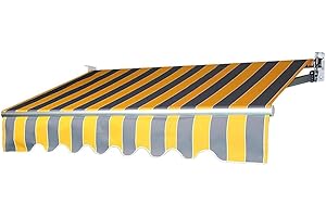 YHDMDQ Tela De Repuesto Para Toldo, Lona Recambio Para Toldo Jardín Patio Terraza Balcón Exterior, Toldo De Lona 4x3.5m Cubierta Del Toldo, Vela De Sombra Recambio De Tela Lona(Yellow Gray,2.5x2m/8x6.5ft)