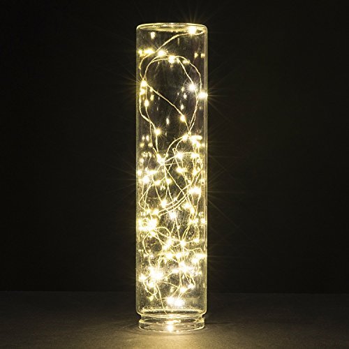 BUYERTIME 3M/10ft 30 LEDs Lichterkette Silberdraht Batteriebetriebene Wasserdicht Flexibel für Innen- und Außenbereich, Geburtstag, Hochzeit, Weihnachtsfeier (Warmweiß) - 3