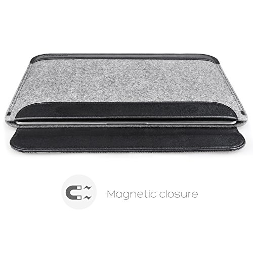 Inateck 11 Zoll Ultraschlanke Filzhülle für Macbook Air, Magnetverschluss, Grau - 5