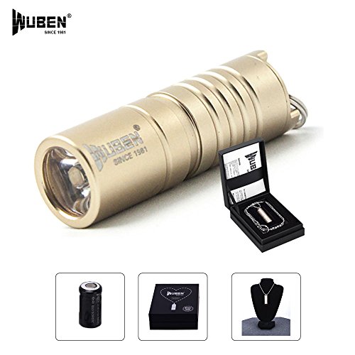 WUBEN Mini Taschen Taschenlampe leistungsstarke Lampe Zoomable 130 Lumen echt getestet wasserdicht wiederaufladbar mit USB neue CREE LED Schlüsselbund Flashlight enthalten Batterie Aluminiumlegierung