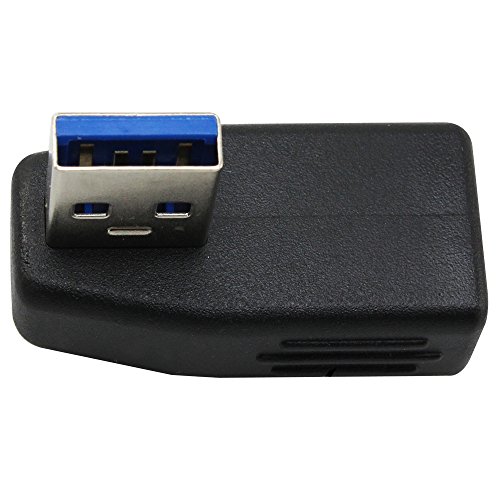 COM-FOUR® 2er Set Adapter USB 3.0 Stecker auf Buchse rechts und links gewinkelt 270° horizontal (2 Stück – links/rechts) - 2