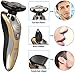 LuckyFine 3 en 1 Homme 3D Lavable Barbe Remover Shaver Rasoir Electrique Sans Fil Pour Cheveux Nez Poils