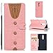 Produktbild Sony Xperia XZ4 Hülle, Leder Tasche Handyhülle Flip Wallet Schutzhülle für Sony Xperia XZ4 mit Ständer und Kartenfächer/Magnetverschluss #Q (Pink)