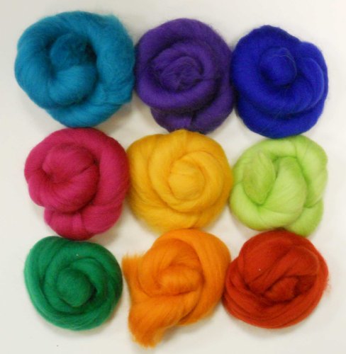 Preisvergleich Produktbild Merino Wool Tops - BRIGHT TONES - Pack of 9