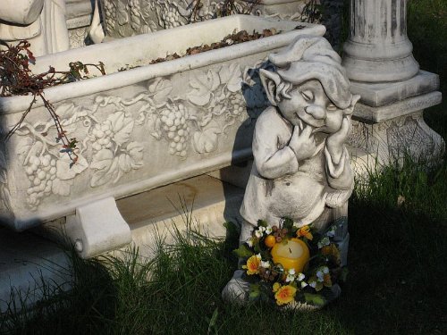 Zwerg Gnom Vogeltr„nke Wichtel 08 FRENKI 45 cm ca.13 kg Frostfest Stein Nr.179 - 5