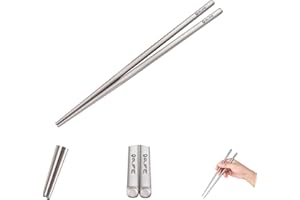 OLIFE baguettes portatives en titane baguettes carrées antidérapantes réutilisables pour le camping, la maison et la cuisine