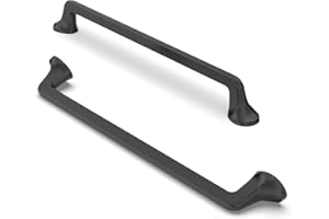 Furniware 10 sztuk uchwytów meblowych, do szafek kuchennych, do szafek kuchennych, 192 mm, odstęp między otworami, matowy czarny