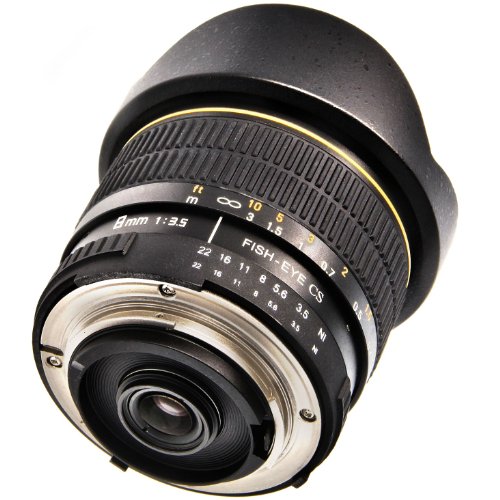 Objectif fisheye 8 mm 1 3 5 8 mm pour appareils photo reflex num  rique Nikon D7100  D7000  D5200  D5100  D5000  D3200  D3100  D3000  D800  D700  D600  D300s  D300  D200  D100  D90  D80  D70s  D70  D60  D50  D40x  D40  D3 Series  D2 Series  D1 Series avec housse en n  opr  ne