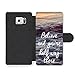 Produktbild Believe Inspirational Life Quote Sunset Dreamy Clouds Background Faux Ledertasche Hülle fürSamsung Galaxy S6