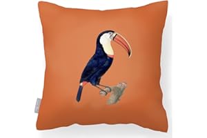 Izabela Peters Outdoor Cushions Waterproof, 43 cm, Filled Outdoor Cushion, Toucan - Burnt Orange, Garden Furniture Cushions, Outdoor Seat Cushions, Garden Chair Cushions