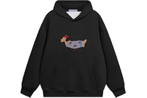Aelfric Eden Cartoon Dog Hoodie męska bluza z kapturem oversized bluza z długim rękawem Y2K Hoody z kapturem Basic Vintage Hooded ze wzorem, uniseks, sportowa odzież uliczna