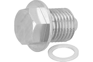 UKD Tappo di scarico dell'olio universale, M14 x 1,5 mm, con magnete al neodimio, acciaio inox, montabile sul veicolo, colore argento